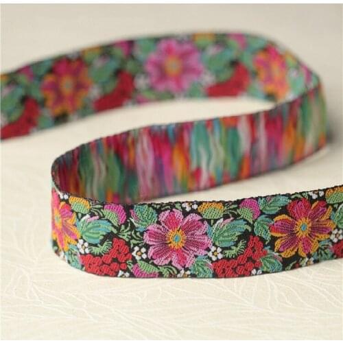 Retro embroidery pure cotton ethnic lace diy clothing accessories window cloth sewing decorative ribbon width 2.1CM