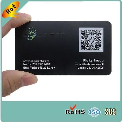 Cheap 304 stainless steel metal card black QR code metal business card