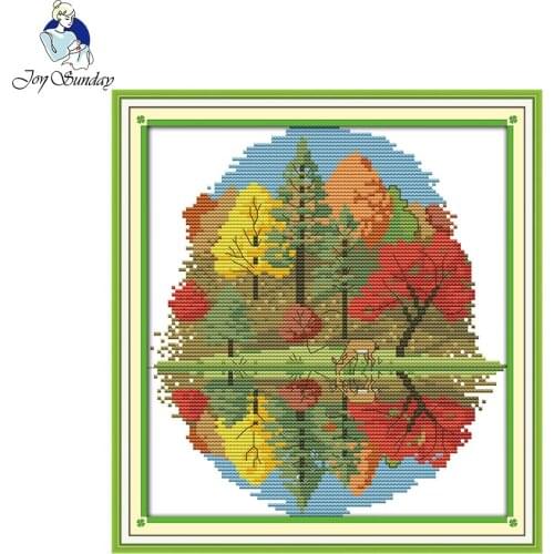 Joy Sunday Suburban four seasons-summer Chinese Cross Stitch kits scenery Counted Printed Cross Stitch Needlework Cross-Stitch