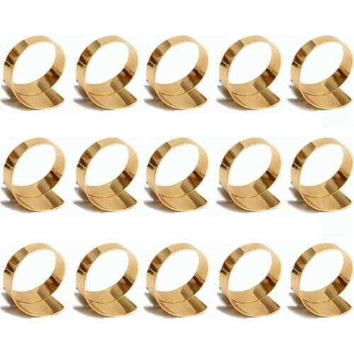 Napkin Ring,Napkin Holder for Wedding Christmas Party Dinner Table Decor 15 Pcs (Geometric Gold Circle)