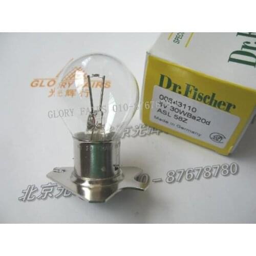 Microscope lamp for Zeiss,Dr.Fischer 58Z 6V 30W 380158 390158,OPMI 1 6V30W BA20d 00843110 triangular flange base bulb