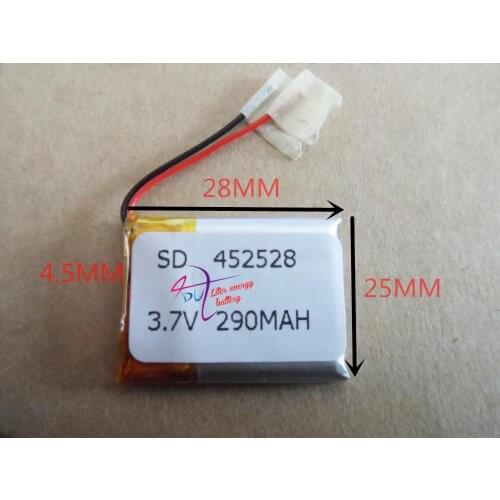 Best battery brand 3.7V 452528 290MAH tablet battery MP3 Bluetooth audio sound card 290mAH
