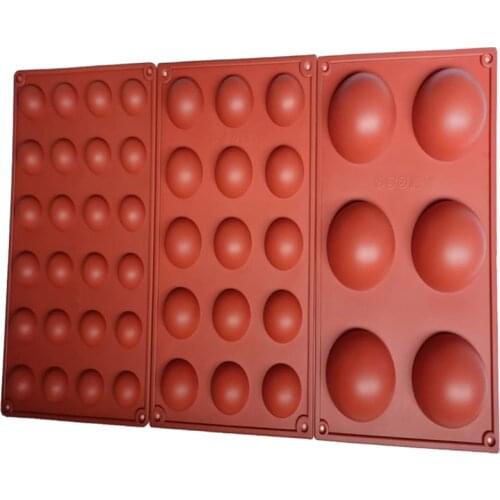 NEW Round Shape Cake Mold Brown Half Ball Sphere Silicone Chocolate Dessert Mould DIY Decorating Cake