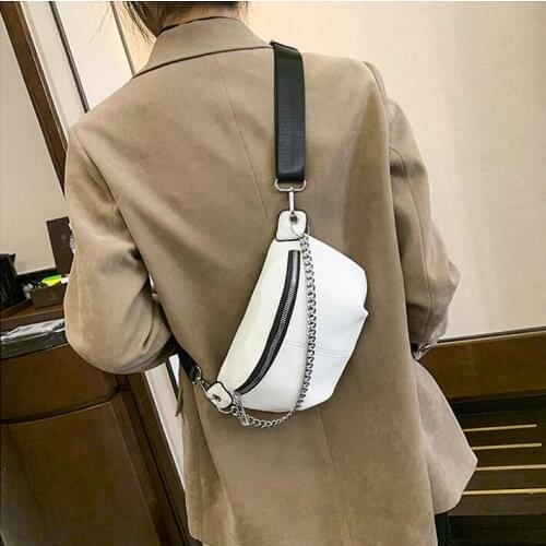 2021 New Waist Packs Women PU Chest Females Fanny Bag