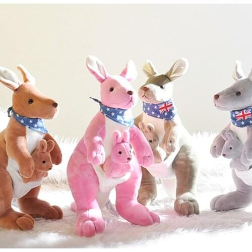 32cm Australian Kangaroo Plush Toy Doll Cute Creative Mother And Child Kangaroo Stuffed Toys Children Birthday Gift