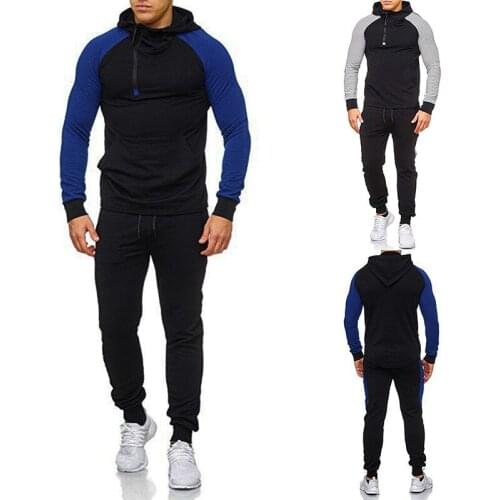 ZOGAA New Mens Hooded Pullover Sweatshirt Suit Contrast Stitching Hoodie Casual Fashion Slim Streetwear Harajuku Mens Clothing