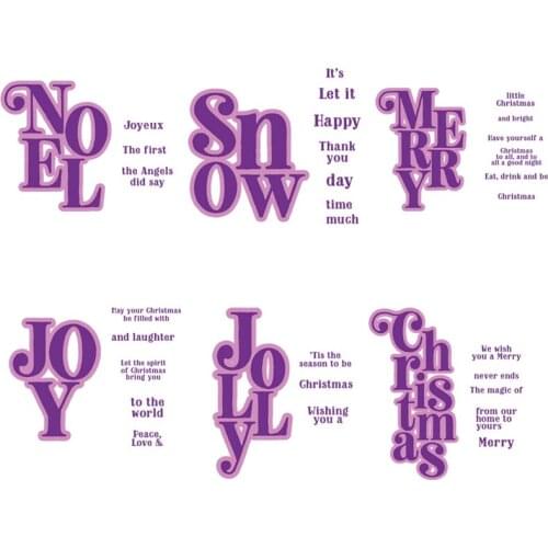 Words Combination Series NOEL SNOW MERRY Transparent Clear Stamps And Cutting Dies For DIY Scrapbooking Cards Crafts New