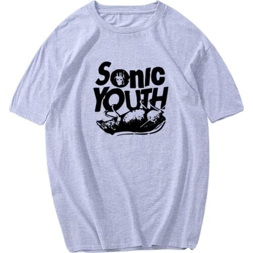 Sonic Youth Rock Band Breathable Cotton T-Shirt Men Loose Funny Hip Hip Hipster High Quality Tee Shirt Homme Men Tees