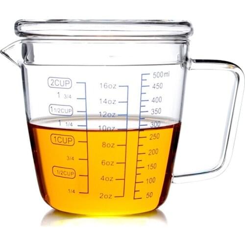 250/500ml Glass Measuring Cup Milk Jug Heat Resistant Glass Cup Measure Jug Creamer Scale Cup Tea Coffee Pitcher Microwave Safe