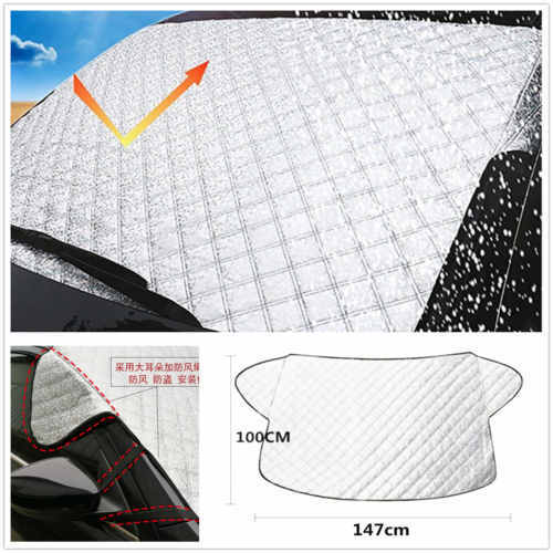 SUV Universal Car Windshield All Weather Snow Cover & Sun Shade Protection Cover Fits Most of Car Window Screen Mirror Protector