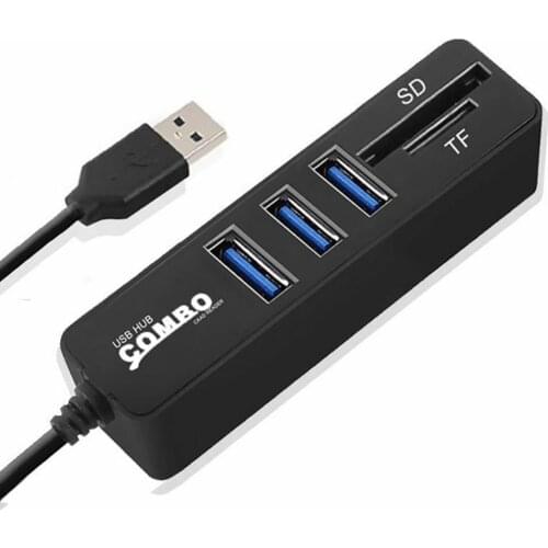 USB Hub 3 Port Expander USB 2.0/3.0 Hub Multi USB Splitter Multiple USB 2.0/3.0 Combo USB-Hub TF/SD Card Reader For PC Laptop