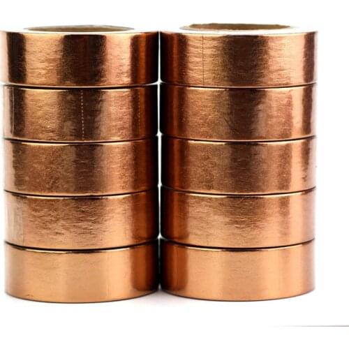 High quality 10pcs/lot Copper Solid Foil Washi Tapes DIY Decor Scrapbooking Planner Adhesive Masking Tapes Kawaii Stationery
