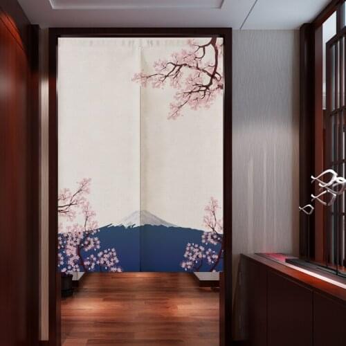 Japanese Ukiyo-e Kitchen Curtains Noren Linen Door Curtain for Bedroom living room Home Decoration Customizable curtain