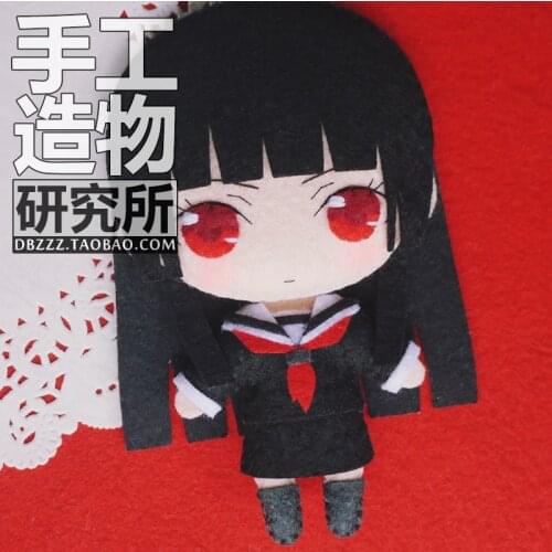 Japanese Anime Jigoku Shojo Enma Ai DIY Handmade Toy Cute Version Stuffed Plush Keychain Materials Tool as gift