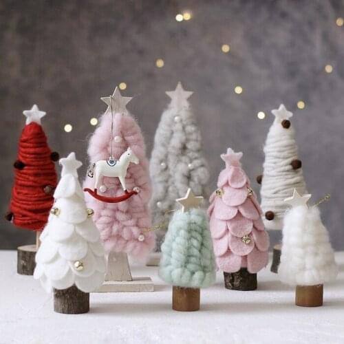 Zakka handmade felt coil leaves Christmas tree table ornaments Christmas decoration photo props