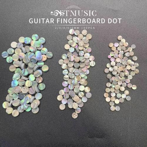 100pcs 2/3/4/5/6*2mm Abalone Shell Guitar Fretboard Dots Colourful Abalone White plast Rosewood Inlay Dot Guitar Accessories