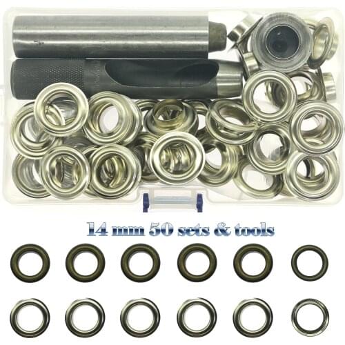 14mm 0.55" internal diameter Blank holder 50 sets eyelets & Drilling and installation kit
