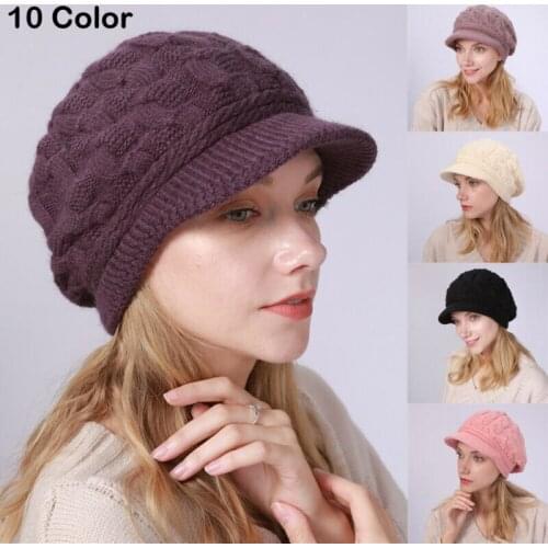 2019 Women Ladies Winter Warm Knit Hat Crochet Slouchy Baggy Peaked Beanie Caps Berets 10 Color
