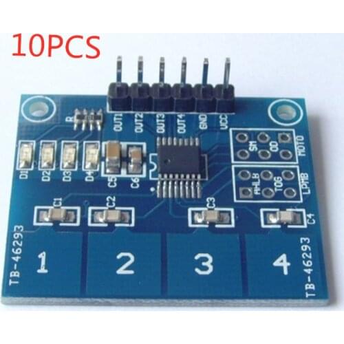 10PCS TTP224 4-Channel Digital Touch Sensor Module Capacitive Touch Switch Button 2.4V-5.5V Board Can Set Output For Arduino