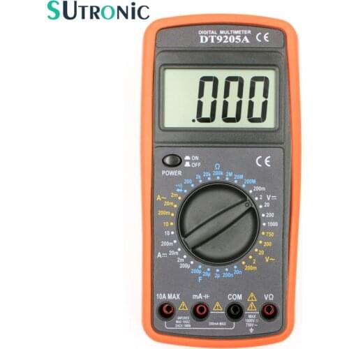 DT9205A Basic Digital Multimeter Capacitance hFE Test Ammeter Voltmeter Resistance Tester AC DC Electric LCD Handheld