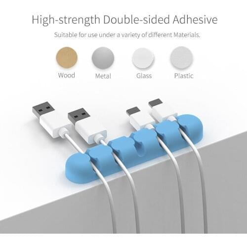 [ Brazil Free Shipping ] Silicone Desktop Cable Organizer Storage Arrangement Multi-position Charging Cable Holder