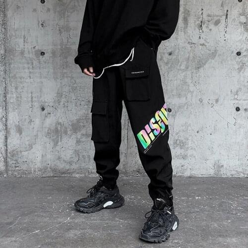 Hip Hop Mens Casual Oversize Pants 2020 Autumn Woman Fashion Trousers Korean Streetwear Hip Hop Graphic Printed Pants