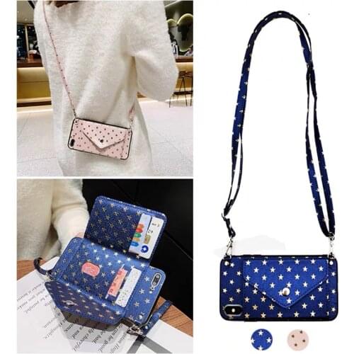 Crossbody Strap Credit Card Stand Holder Wallet Case for Samsung Note 10 Lite S20+ S10 Lite A31 A41 A51 A71 5G A10S 20S A50 A70