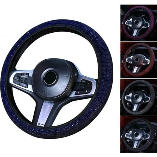 Bling Bling Crystal Car Steering Wheel Cover Protector Steering-wheel covers Auto Accessories Case Car Styling For Women Girls