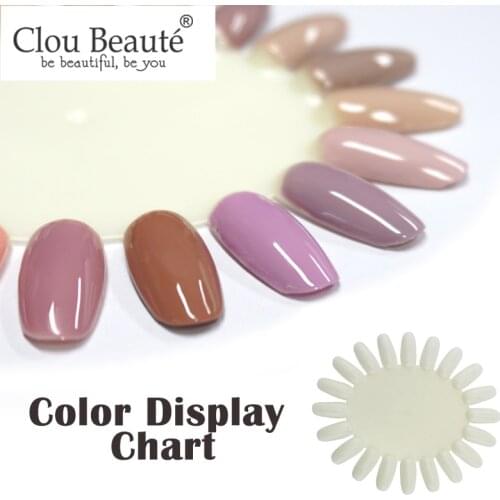 Clou Beaute 10pcs/lot Natural White Display Chart Nail Polish Display Nails Art Palette Color Chart Board Showing Shelf