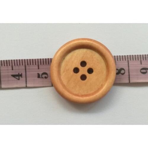 50PCs Wooden Buttons 25mm Natural Color Sewing Buttons Scrapbooking & Craft 4 Holes Round Wood Button DIY Clothing Accessories
