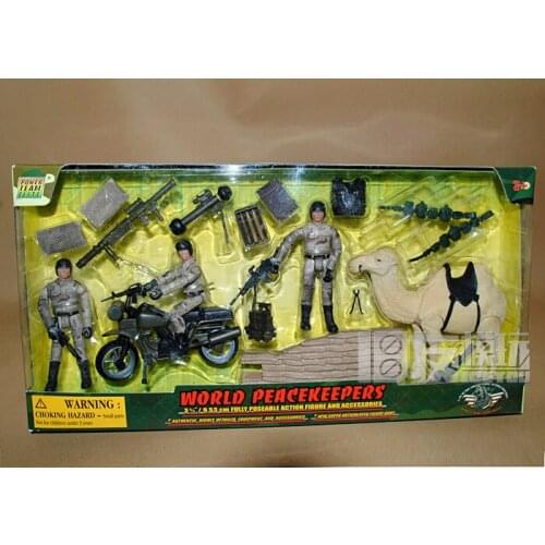 Powerteam World Peacekeepers Fully Poseable Action Figure and Accessories Soldier Scene Suit Model Collect Ornaments