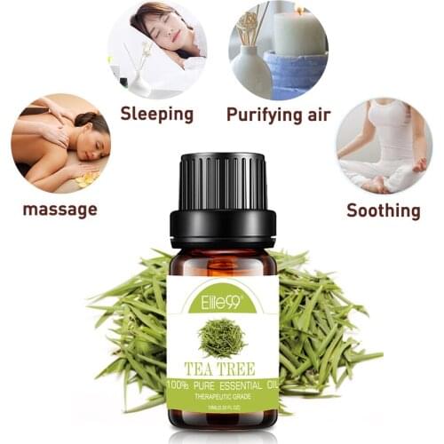 Elite99 10ml Tea Tree Pure Essential Oil for Fragrance Aromatherapy Diffusers Purifying Air Body Relieve Massage Essential Oils