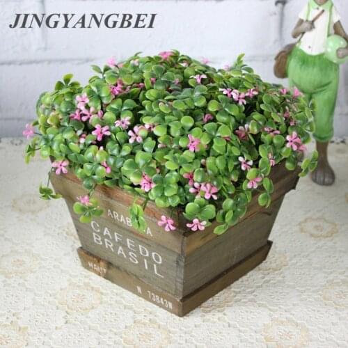 Artificial flowers bouquet Orchid Four Leaf Clover Plastic plants fake flower Aquatic plants desktop home decoration