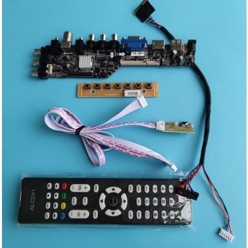 Kit for LTN156AT02 HDMI VGA USB AV TV 40pin LVDS DVB-T2 DVB-T 15.6" Digital Signal 1366X768 LED Controller board remote Panel