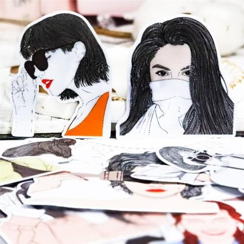 21pcs Kawaii cute Fashion girls Daily Waterproof Decorative Stationery Craft Stickers Scrapbooking DIY Diary Album Label