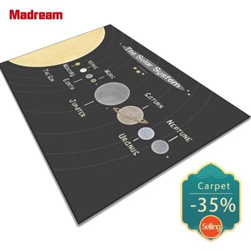 Cartoon Planet Pattern Children Room Big Carpet Modern Design Living Room Rugs Soft Non-Slip Area Floor Mat Room Decor Teenager