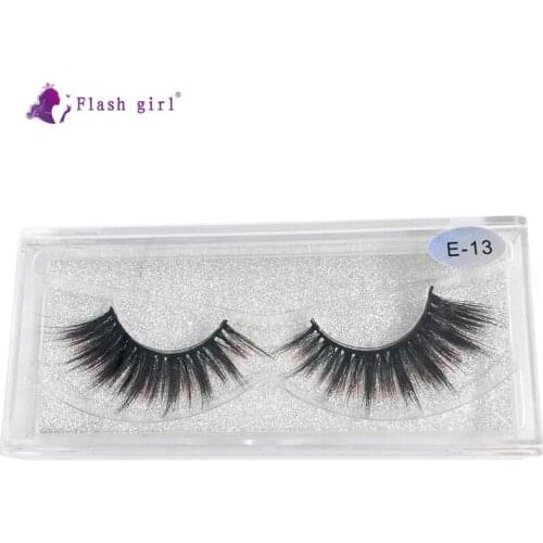 Flash Girl False Eyelashes 3D Mink E Series Bulk Mink Eyelashes Makeup 1 Pairs Colorful Eylashes