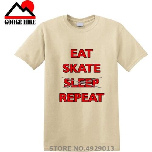 New Western Hip Pop Sport leep Skating Repeat T Shirt Skateboarders Life Tee Gift 100% Cotton Maximal Exercise T-shirt Plus Size