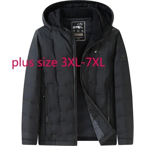 New Arrival Fashion Suepr Large Men Oversized Stand Collar Hooded Autumn Winter Thick Casual Down Jacket Plus Size 3XL-6XL 7XL
