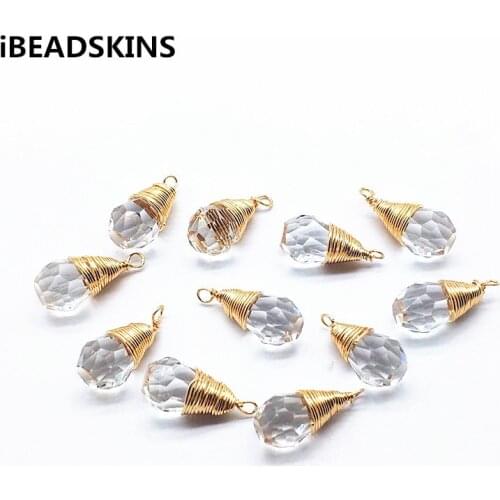 New arrival! 21x10mm 50pcs Copper/Crystal Drop shape charm for Earrings parts,Hairpin Accessories,hand Made Jewelry DIY
