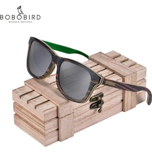 BOBO BIRD очки солнцезащитные Wood Sunglasses Women Men Polarized Sun Glasses Ladies UV400 Eyewear Arm in Gift box Dropshipping
