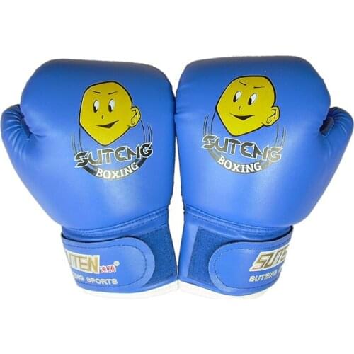 1 Pair High Quality Child Durable Boxing Gloves Cartoon Sparring Kick Fight Gloves Training Sanda Fists PU Leather Muay Thai San
