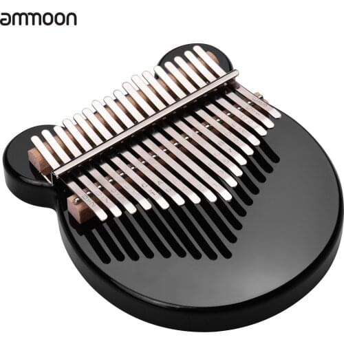 Ammoon 17-Key Thumb Piano Black Acrylic Kalimba Mbira Musical Instrument with Carrying Case Tone Stickers Tuning Hammer