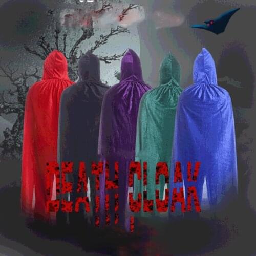 Halloween Reapers Cloak Adult Vampire Shawl Witch Red Black Robe Demon Ghost Cosplay Hooded Scary Fashion Cloaks with Straps