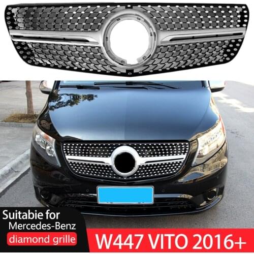 Suitable for Mercedes Benz V Class W447 VITO Diamond Front Grille V250 V260 2015+ Plastic Grill