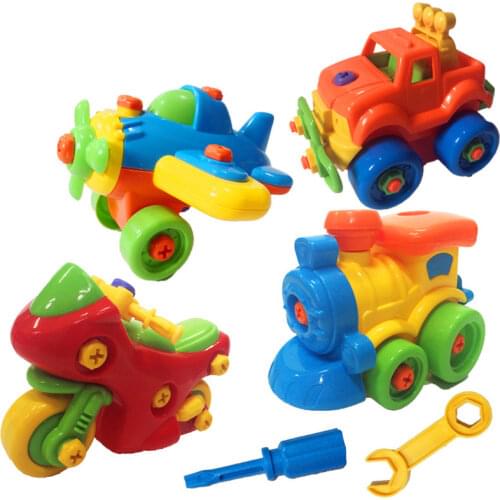 Early Education Model Building DIY Screw Nut Group Installed 3D Puzzle Disassembly Motorcycle Kids Toys for Children Jigsaw