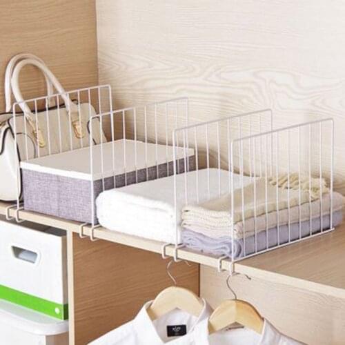 Closet Shelf Dividers Wire Clothing Organizer Space Saving Partition Storage Rack Wardrobe Division Board Clapboard