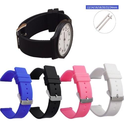 Silicone Watch Band Strap Universal Rubber Sport Watchband Bracelet Quick release Spring Bar 12mm 14mm 16mm 18mm 20mm 22mm 24mm