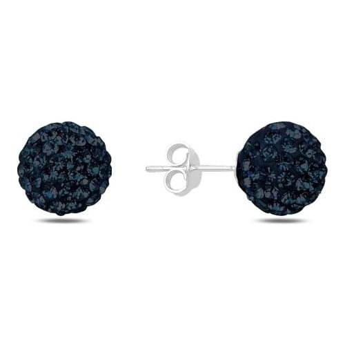 KUTAYDAN Zircon Cubic Zirconia Ball Earrings 925 Sterling Silver
