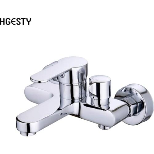 Bathroom Bathtub Faucet Shower Set 2 Function Outlet Wall Mounted Waterfall Hot Cold Water Mixer Tap Shower Head Hose Holder Tap